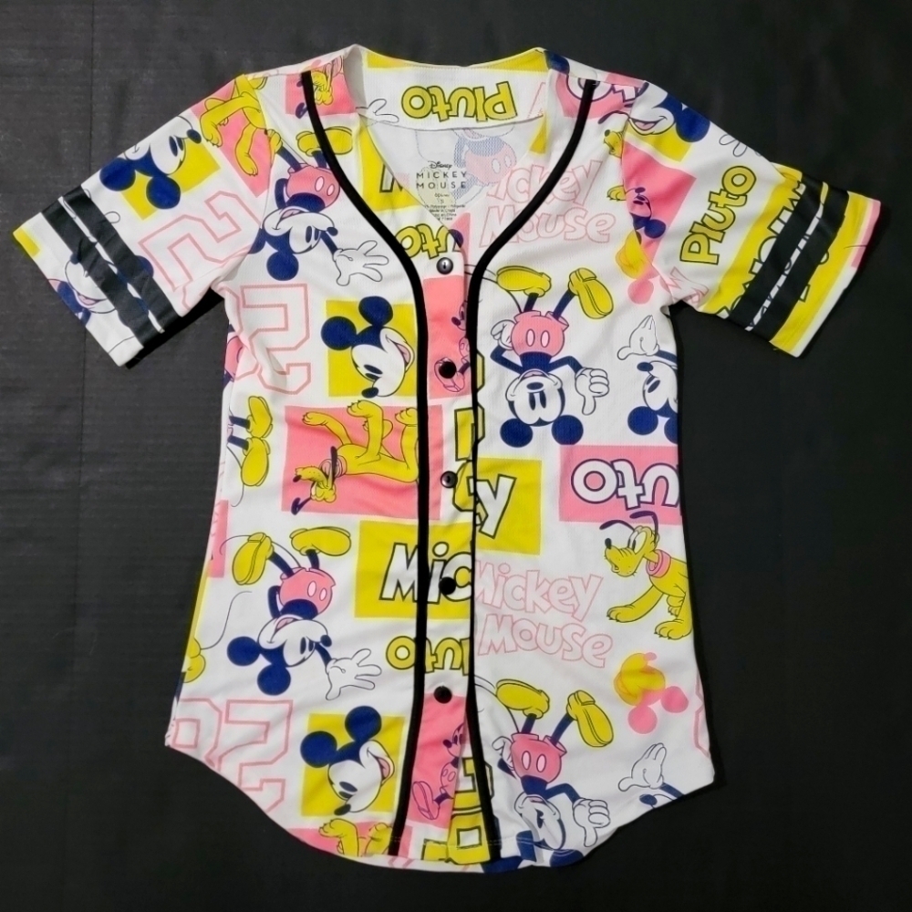 Disney Mickey Mouse And Pluto Womens Jersey Size Small